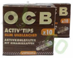 OCB Activ Slim Virgin nebělené filtry s aktivním uhlím 10 ks