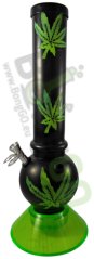 Acrylic bong black with leaves