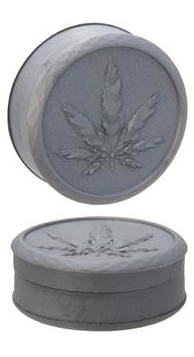 Plastová drvička dvoudielna Geometric Leaf, 70 mm - Motív: Silver Metallic