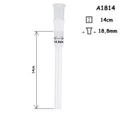 Glass adapter 18,8 mm, 14 cm