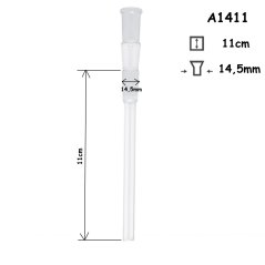 Sklenený adaptér 14,5 mm, 11 cm