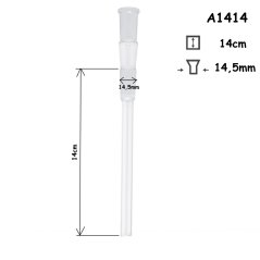 Glass adapter 14,5 mm, 14 cm