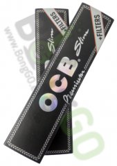 OCB Schwarz Premium Long Slim Zigarettenpapier mit Filtertips