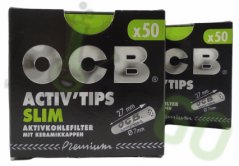 OCB Activ Slim Premium filtry s aktivním uhlím 50 ks