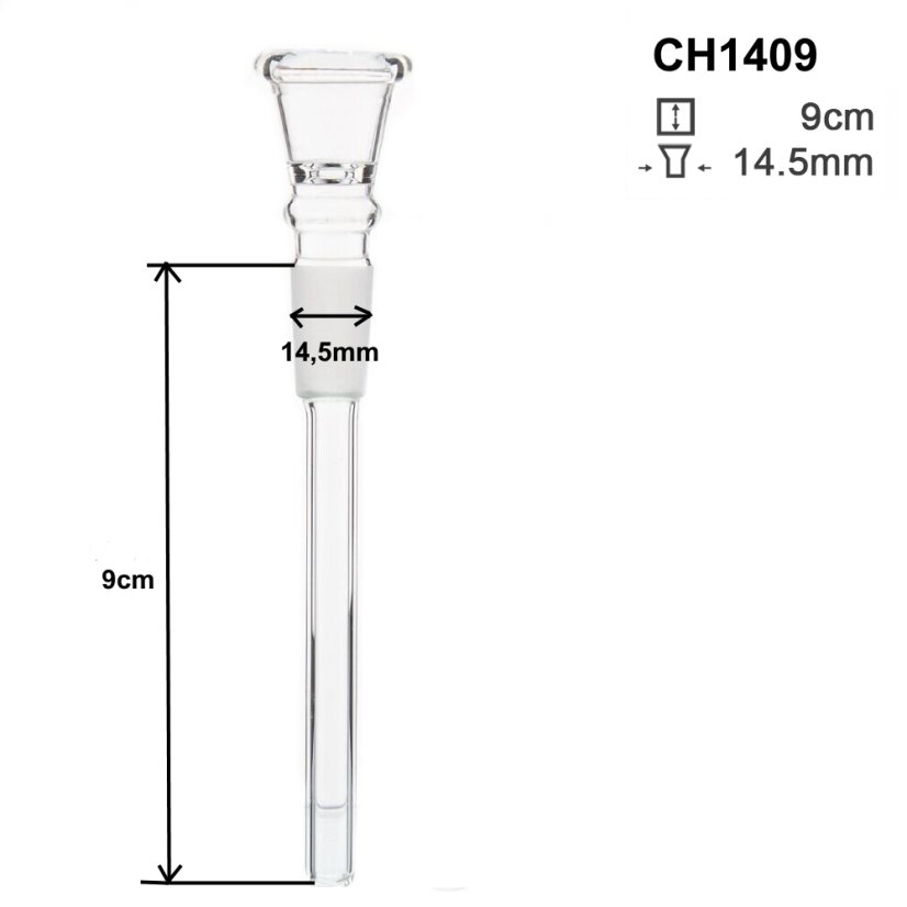 Skleněný chillum 14,5mm, 9cm