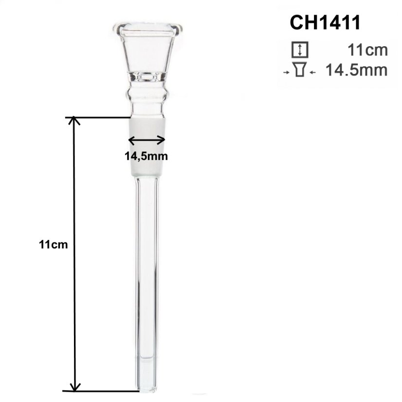 Sklenený chillum 14,5 mm, 11 cm
