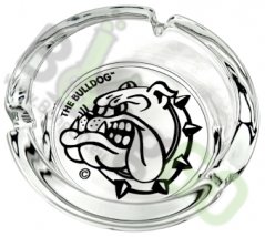 Glass ashtray The Bulldog black and white
